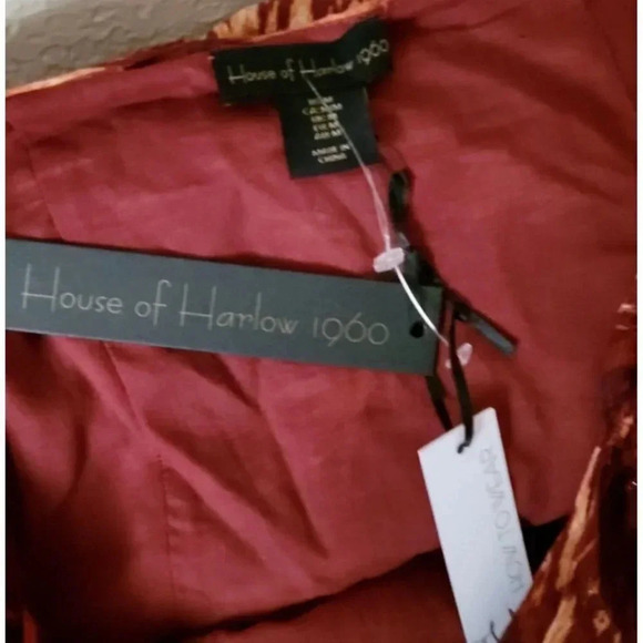 House of Harlow 1960 boho ruffle tiered long sleeve dress size medium - Picture 9 of 11